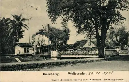 Ak Weltevreden Batavia Jakarta Indonesien, Kramat Brücke