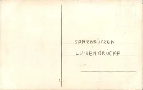 Ak Saarbrücken im Saarland, Luisenbrücke