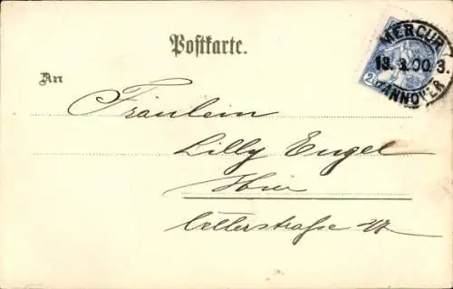 Litho Beim Zimmermädchen, Liebespaar