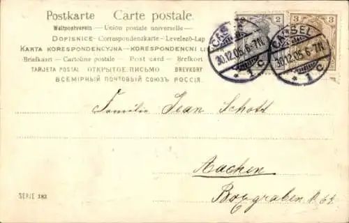 Präge Ak Glückwunsch Neujahr, Schlitten, Kinder, Schneemann