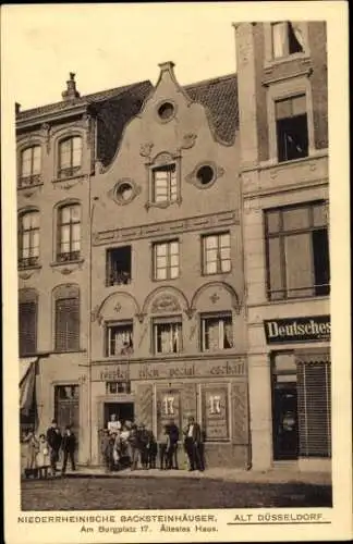 Ak Düsseldorf am Rhein, Am Burgplatz 17, ältestes Haus