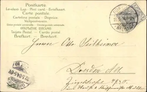 Litho Glückwunsch Pfingsten, Mutter mit Tochter