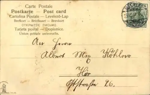 Litho Frohe Weihnachten, Postkutsche