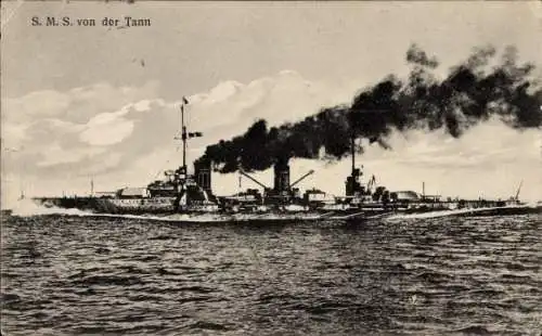 Ak Deutsches Kriegsschiff, SMS Von der Tann, Großer Kreuzer, Kaiserliche Marine, GLK