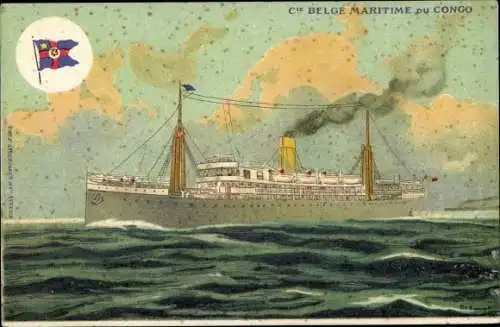Künstler Ak Dampfer, Dampfschiff, Belgian Line