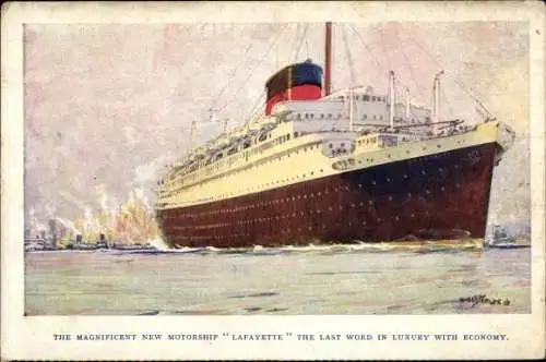 Künstler Ak Dampfer Lafayette, CGT, French Line