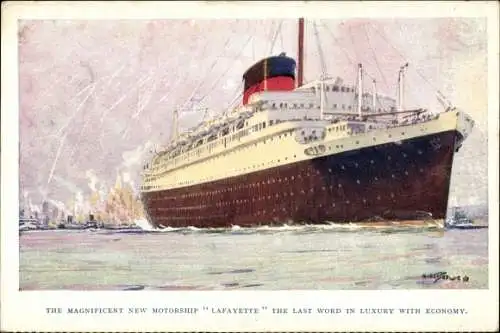 Künstler Ak Dampfer Lafayette, CGT, French Line