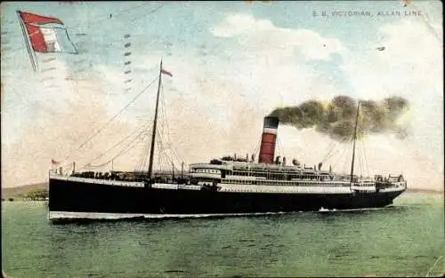Ak Dampfer S.S. Victorian, Allan Line