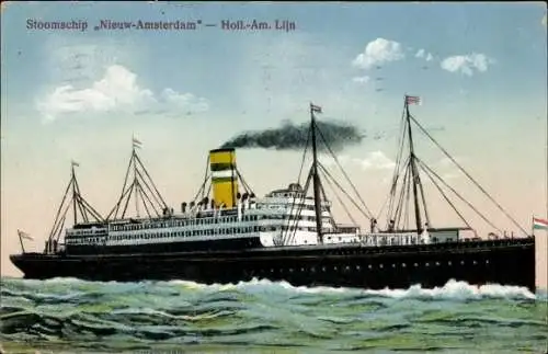 Ak Dampfer Nieuw-Amsterdam, Holland-America Line HAL