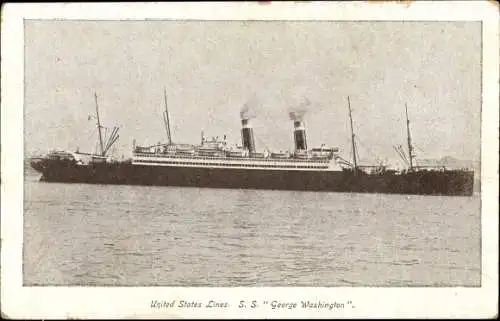 Ak Dampfer S.S. George Washington, United States Line, USL