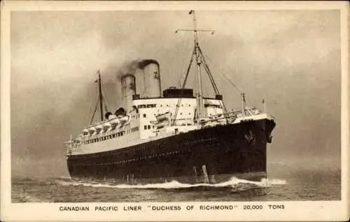 Ak Dampfer Duchess of Richmond, Canadian Pacific Ships, CPS