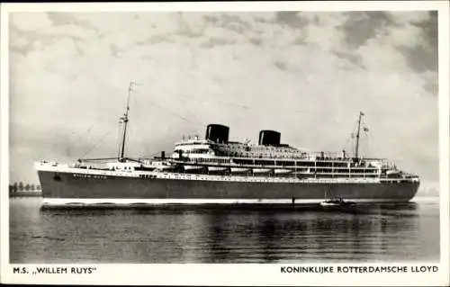 Ak Dampfer M.S. Willem Ruys, Koninklijke Rotterdamsche Lloyd, KRL