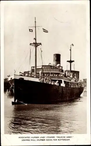 PC Associated Humber Lines Steamer Melrose Abbey, leaving Humber Dock for Rotterdam