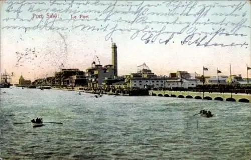 Ak Port Said Ägypten, Der Hafen