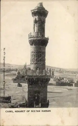 Ak Cairo Kairo Ägypten, Minarett des Sultan Hassan