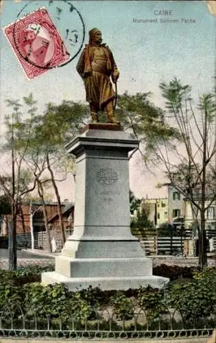 Ak Cairo Kairo Ägypten, Statue von Süleiman Pascha