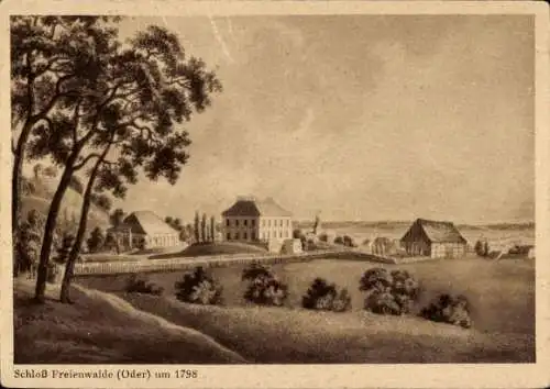 Ak Bad Freienwalde an der Oder, Das Schloss Freienwalde (Oder) um 1798