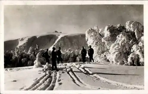 Ak Orbey Urbeis Elsass Haut Rhin, Skifahrer, Winter