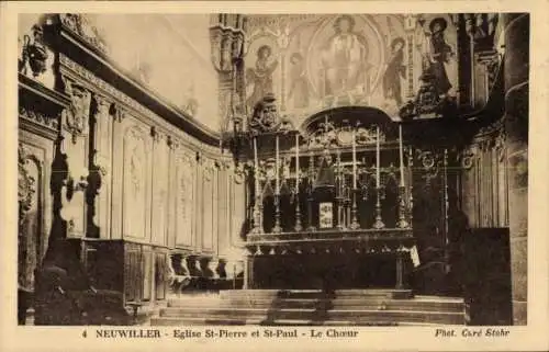 Ak Neuwiller lès Saverne Neuweiler Elsass Bas Rhin, Kirche St Pierre et St Paul, Choeur