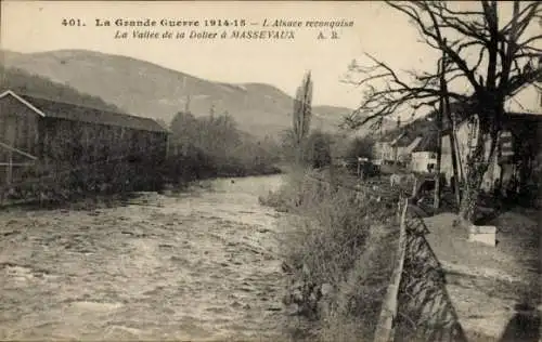 Ak Masevaux Masmünster Elsass Haut Rhin, La Grande Guerre 1914-15, L Alsace reconquise