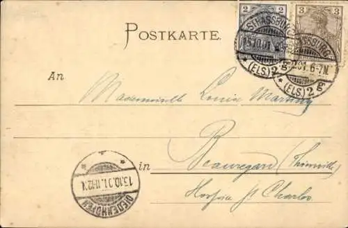 Ak Straßburg Elsass Bas Rhin, Wasserfall, Orangerie