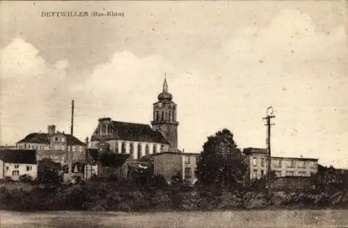 Ak Dettwiller Dettweiler Elsass Bas Rhin, Kirche