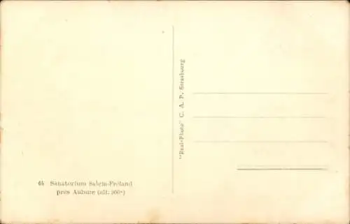 Ak Aubure Altweier Elsass Haut Rhin, Sanatorium Salem-Freland