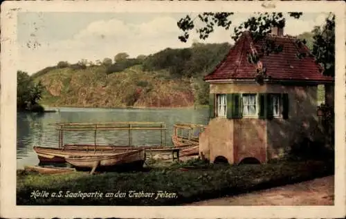 Ak Trotha Halle an der Saale, Trothaer Felsen.