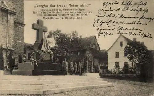 Ak Jena in Thüringen, Grabdenkmal in Vierzehnheiligen für die in der Schlacht bei Jena 1806