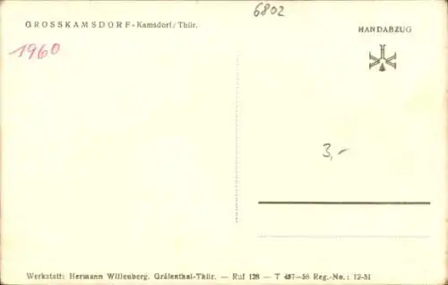 Ak Großkamsdorf Kamsdorf in Thüringen, Gesamtansicht