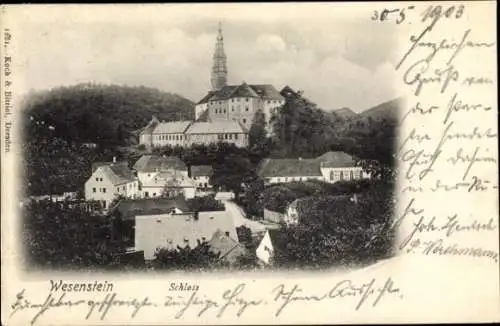 Ak Weesenstein im Müglitztal Sachsen, Schloss Weesenstein