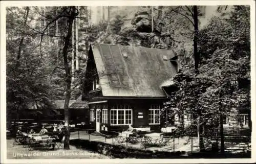 Ak Lohmen Sächsische Schweiz, Uttewalder Grund, Haus