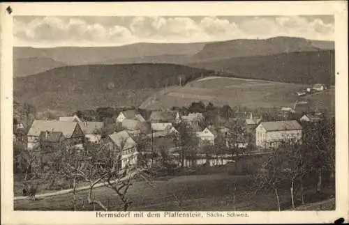 Ak Hermsdorf Rosenthal Bielatal Sächsische Schweiz, Pfaffenstein