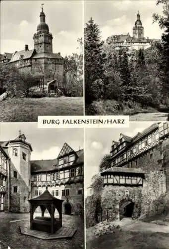 Ak Pansfelde Falkenstein im Harz, Burg Falkenstein,  erbaut im 12. Jahrhundert