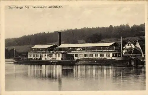 Ak Starnberg am Starnberger See Oberbayern, Salon Dampfer Wittelsbach auf dem Starnberger See