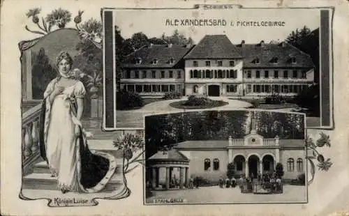 Ak Bad Alexandersbad im Fichtelgebirge Oberfranken, Schloss, Königin Luise