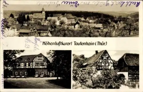 Ak Tautenhain in Thüringen, Höhenluftkurort  Gasthaus, Fachwerkhäuser