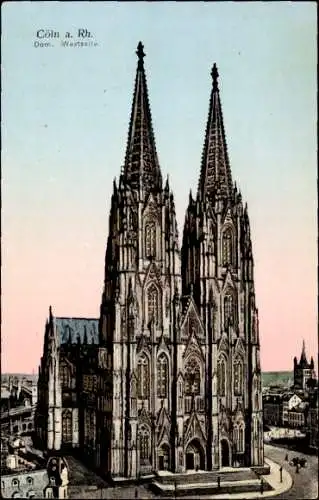 Ak Köln am Rhein, Kölner Dom, Westfassade