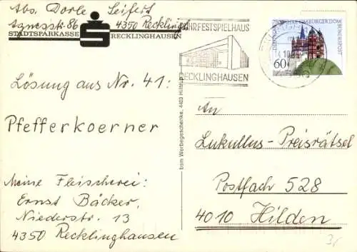 Ak Recklinghausen, Stadtsparkasse