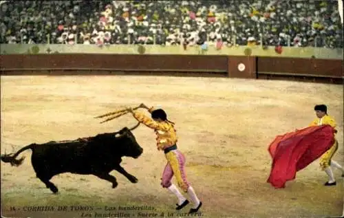 Ak Stierkampf, Corrida de Toros, Las banderillas
