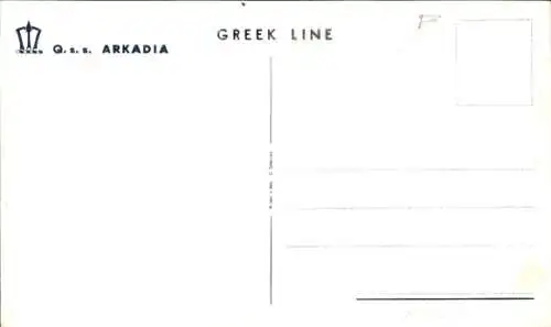 Künstler Ak Dampfschiff QSS Arkadia, Greek Line, Ansicht Backbord
