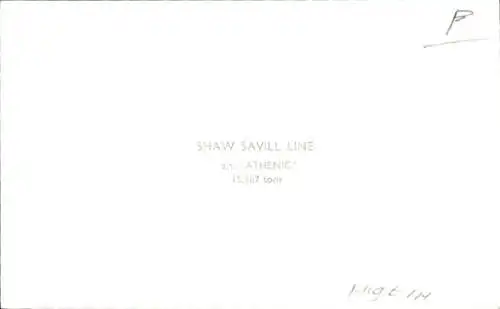 Ak Dampfschiff SS Athenic, Shaw Savill Line