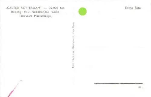 Ak Tanker Caltex Rotterdam, Rederij NV Nederlandse Pacific Tankvaart Maatschappij