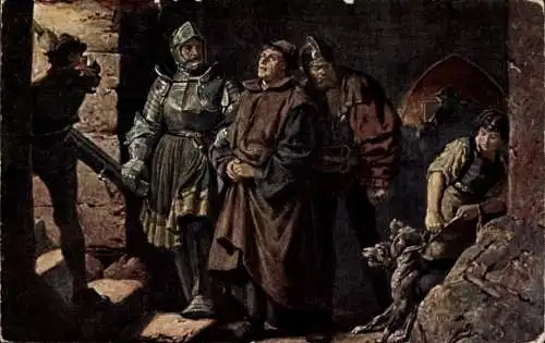 Künstler Ak Thumann, Reformator Martin Luther, Ankunft auf der Wartburg 1521, Berlepsch,v. Wenckheim