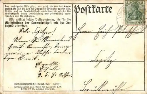 Ak Deutsche Landwirtschaft, Viehhaltung, Industrie, Statistiken, Volkswirtschaftliche Wahrheiten