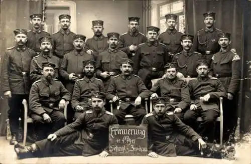 Foto Ak Zwickau, Gefangenenlager, Deutsche Soldaten in Uniform, 11.04.1915