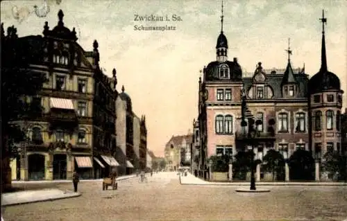 Ak Zwickau in Sachsen, Schumann Platz