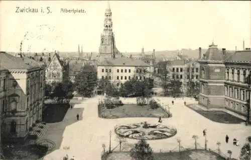 Ak Zwickau in Sachsen, Albertplatz