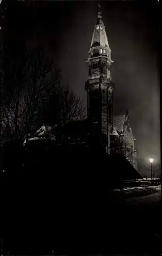 Foto Ak Zwickau in Sachsen, Kirche bei Nacht