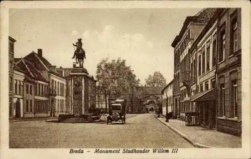 Ak Breda Nordbrabant Niederlande,  Monument Stadhouder Willem III